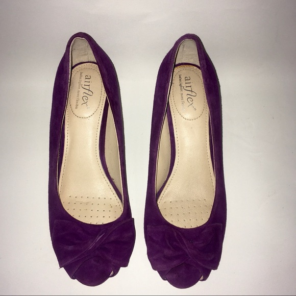 Airflex 'Bingo' Kitten Heels Size 6 Purple Suede - Picture 6 of 11